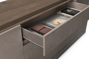 Έπιπλο Τηλεόρασης Ανθρακί Οξειδωμένο 121x43x57