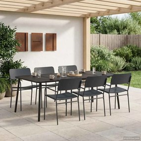 vidaXL Σετ τραπεζαρίας 7 τμχ. Ανθρακί 200 x 100 x 72 εκ Ατσάλι