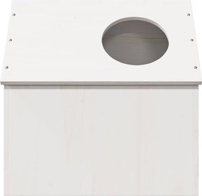 vidaXL σπιτάκι για γάτες λευκό 41x50x50 cm από μασίφ ξύλο πεύκο