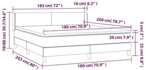 vidaXL Κρεβάτι Boxspring με Στρώμα Σκούρο Γκρι 160x200 εκ Υφασμάτινο