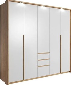 Ντουλάπα Sherio πεντάφυλλη-Φυσικό-Λευκό