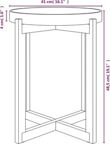 vidaXL Τραπεζάκι Σαλονιού Γκρι 41x41x48,5 εκ. Επεξ. Ξύλο&amp;Μασίφ Πεύκο