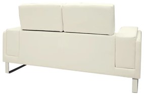 Καναπές Shea 2θέσιος PU ivory-inox 158x80x87εκ 158x80x87 εκ.