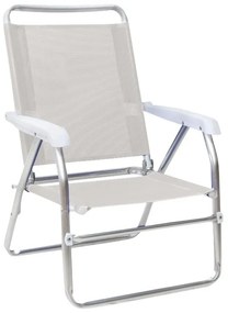 Megapap Καρεκλάκι Παραλίας Alu Αλουμινίου Λευκό 54x52x80εκ.