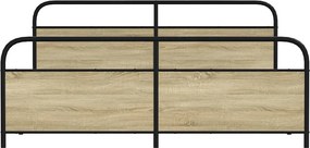 vidaXL Σκελετός Κρεβ. Χωρίς Στρώμα Sonoma Δρυς 193x203 εκ. Μεταλλικό