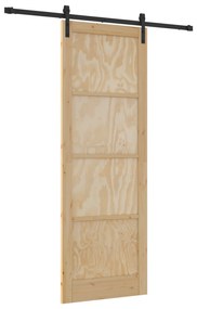 vidaXL Συρόμενη Πόρτα  με Σετ Εξαρτημάτων 83x232 cm από Συμπαγές Ξύλο Πεύκου