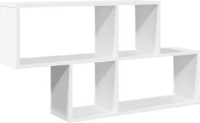 vidaXL Ράφι Τοίχου Λευκό 100x20x53 εκ. από Επεξεργασμένο Ξύλο