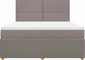vidaXL Κρεβάτι Boxspring με Στρώμα Taupe 180x200 εκ. Υφασμάτινο