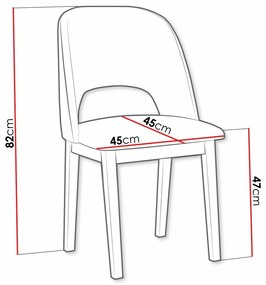 Καρέκλα Victorville 333, Καφέ, Μαύρο, 82x45x45cm, 6 kg, Ταπισερί, Ξύλινα, Ξύλο: Οξιά | Epipla1.gr