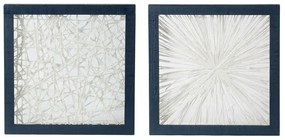 Διακοσμητικό τοίχου - πίνακας - κορνίζα ivory και indigo Σετ/2 - Ξύλο - 44739