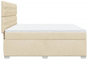 Κρεβάτι Boxspring με Στρώμα Κρεμ 180x200 εκ. Υφασμάτινο - Κρεμ