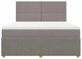 vidaXL Κρεβάτι Boxspring με Στρώμα Taupe 180x200 εκ. Υφασμάτινο