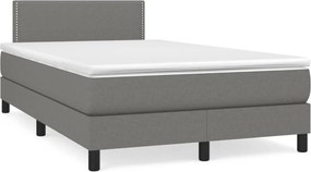vidaXL Κρεβάτι Boxspring με Στρώμα Σκούρο Γκρι 120x190 εκ Υφασμάτινο