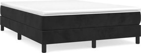vidaXL Κρεβάτι Boxspring με Στρώμα Μαύρο 140x190 εκ. Βελούδινο