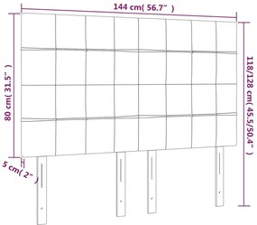 vidaXL Κεφαλάρι Κρεβατιού LED Ανοιχτό Γκρι 144x5x118/128 εκ.
