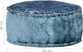 vidaXL Πουφ Στρογγυλό Μπλε 40 x 20 εκ. Βελούδινο