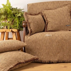 Ριχτάρι New Maze Cappuccino Aslanis Home Πολυθρόνα 180x180cm Cotton,Polycotton