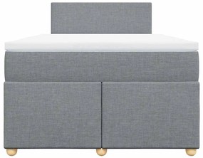 vidaXL Κρεβάτι Boxspring με Στρώμα Ανοιχτό Γκρι 120x190 εκ. Υφασμάτινο