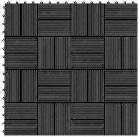 vidaXL Πλακάκια Deck 11 τεμ. Μαύρα 30 x 30 εκ. 1 μ² από WPC