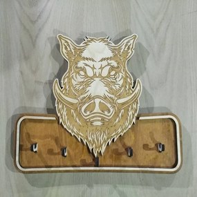 Intra απο ξύλο plywood 3mm-4mm πάχος - Κρεμάστρα για κλειδιά αγριόχοιρου Δίασταση 30x30 cm Intraeaxys-eo4qwm87