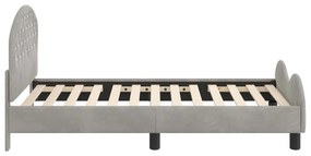 vidaXL Κρεβάτι Παιδικής Κρεβατοκάμαρας με Κεφαλάκι Ανοιχτό γκρι