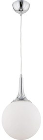 Φωτιστικό Κρεμαστό ArteLibre DAM Ασημί/Λευκό Μέταλλο/Γυαλί 15x70cm - ART-14780081