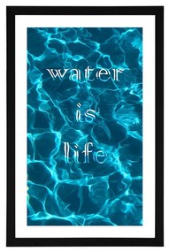 Αφίσα με παρπαστού και αφιέρωση- Το νερό είναι ζωή - 60x90 silver