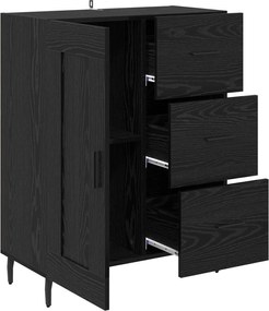 vidaXL Πλαϊνό γραφείο με συρτάρι Μαύρη Οξυά 69,5 x 34 x 90 εκ.