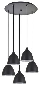 Φωτιστικό Οροφής Κρεμαστό Adept 77-9050 40x300cm 5xE27 60W Black Homelighting Μέταλλο