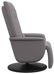 vidaXL Πολυθρόνα Μασάζ Ανακλινόμενη με Υποπόδιο Γκρι από Συνθ. Δέρμα