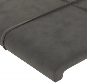 Κεφαλάρι με Πτερύγια Σκούρο Γκρι 147x23x78/88 εκ. Βελούδινο - Γκρι