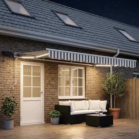 VidaXL Χειροκίνητη τέντα με ηλιακό LED 4 x 3 m