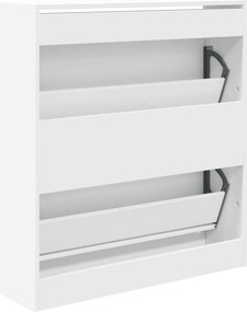 vidaXL Παπουτσοθήκη Λευκή 80x21x87,5 εκ. από Επεξεργασμένο Ξύλο