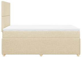 ΚΡΕΒΑΤΙ BOXSPRING ΜΕ ΣΤΡΩΜΑ ΚΡΕΜ 120X200 ΕΚ. ΥΦΑΣΜΑΤΙΝΟ 3292021