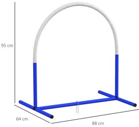 PawHut Σετ Agility για σκύλους, Εκπαίδευση σκύλων, 4 τόξα, για αρχάριους, με τσάντα μεταφοράς, μπλε+λευκό, 88 x 64 x 95cm