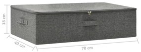 Κουτι Αποθήκευσης Ανθρακί 70 x 40 x 18 εκ. Υφασμάτινο - Ανθρακί