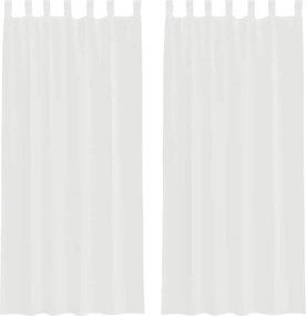 vidaXL Κουρτίνες Voile με βρόχους 2 τεμάχια Λευκό 140x245 cm