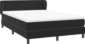 vidaXL Κρεβάτι Boxspring με Στρώμα Μαύρο 160x210 εκ. Βελούδινο
