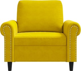 vidaXL Πολυθρόνα Κίτρινο 60 εκ. Βελούδινη