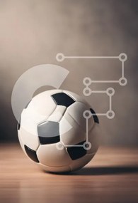 Intra Συλλεκτικό Ξύλινο Παζλ Plywood 4mm - Μπάλα ποδοσφαίρου σε ξύλινη επιφάνεια Σε Ξύλινο Κουτί - Διαστάσεις Puzzle: 10x10 cm – 25 κομμάτια