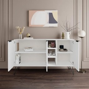 Μπουφές Clara Megapap χρώμα λευκό 142x35,6x83εκ.