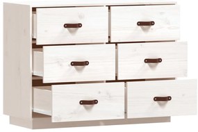 vidaXL Συρταριέρα Λευκή 100x40x75 εκ. από Μασίφ Ξύλο Πεύκου