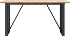 vidaXL Τραπέζι Τραπεζαρίας Πλαίσιο Ο Μασίφ Πεύκο/Ατσάλι