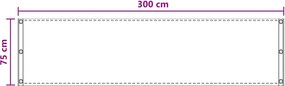 vidaXL Οθόνη Μπαλκονιού Άμμος 75 x 300 cm HDPE και Αλουμίνιο