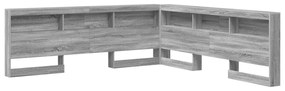 vidaXL Κεφαλάρι Αποθήκης με ράφι Γκρι sonoma 200 cm Επεξεργασμένο ξύλο