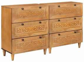 vidaXL Πλαϊνό γραφείο 2 pcs Καφέ 60 x 33 x 75 cm Μασίφ ξύλο μάνγκο