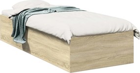 vidaXL Κρεβάτι δαπέδου Sonoma Δρυς 80 x 200 cm Επεξεργασμένο Ξύλο