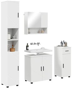 vidaXL Σετ Επίπλων Μπάνιου με συρτάρι 4 pcs Λευκό 61 x 35 x 64 εκ.