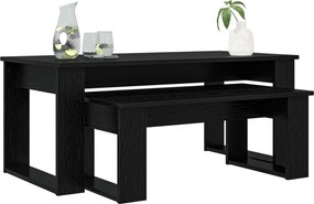 vidaXL Σετ Τραπεζιού Για Καφέ 2 pcs Μαύρη Οξυά Επεξεργασμένο ξύλο