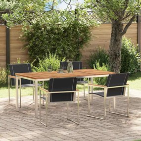 vidaXL Σέτ φαγητού για κήπο 5 pcs Σταθερό Ξύλο Ακακίας